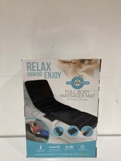 BOX OF ITEMS TO INCLUDE WELLBEING FULL BODY MASSAGER MATT