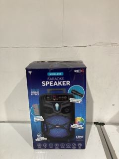 BOX OF ITEMS TO INCLUDE WIRELESS TYPHOON 101 SPEAKER