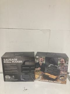 BOX OF ITEMS TO INCLUDE THE HAIRY BIKERS SAUSAGE ROLL MAKER 18+ ID MAY BE REQUIRED