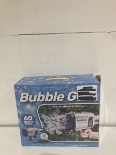 BOX OF ITEMS TO INCLUDE WINNING ULTIMATE BUBBLE GUN WITH 60 BUBBLE HOLES