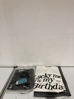 BOX OF ITEMS TO INCLUDE NAGRI LUCKY ME TAN SWEATSHIRT LARGE