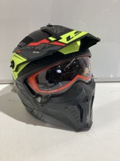 LS2 DEVAR MOTORCYCLE HELMET INTEGRATED SUNSHIELD SIZE LARGE