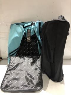 1 X LIGHT BLUE FLYMAX SUITCASE 57L 20 INCH & 1X BLACK FLYMAX SUITCASE 57L 20 INCH