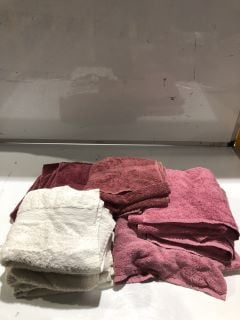 A BOX OF BATHROOM TOWELS