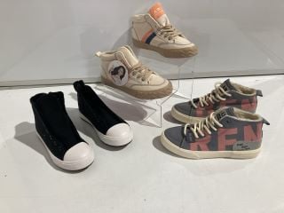 A BOX OF ASSORTED CANVAS SNEAKERS IN SIZE 35 RRP £125