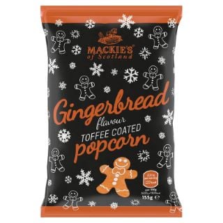 PALLET OF MACKIES OF SCOTLAND GINGERBREAD FLAVOUR TOFFEE COATED POPCORN (BBE 07/24)