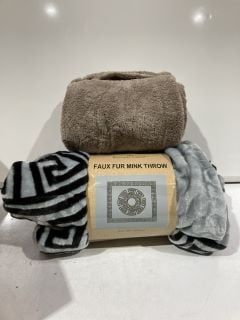 BOX TO INCLUDE FAUX MINK THROW SIZE 150 X 200CM