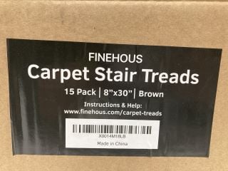 4 X FINEHOUS CARPETS STAIR TREADS 15 PACK 8"X 30" BROWN