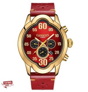 GAMAGES OF LONDON LIMITED EDITION HAND ASSEMBLED OVAL EXHIBITION AUTOMATIC RED RRP £715 (SKU GA1671)