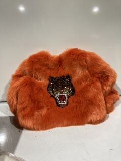 BOX TO INCLUDE ELSIE FRED ORANGE FUR COAT SIZE S/M