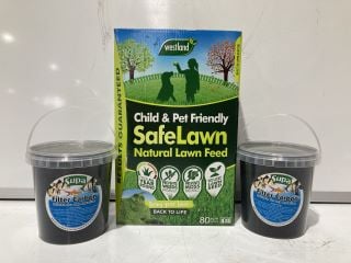 BOX OF ITEMS TO INCLUDE SAFELAWN NATURAL LAWN FEED