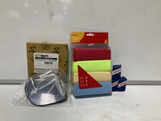 BOX OF ITEMS TO INCLUDE AMTECH MULTI PURPOSE MICROFIBRE CLOTH