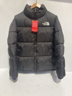 BOX OF ITEMS TO INCLUDE THE NORTH FACE SUPERDRY COAT BLACK LARGE