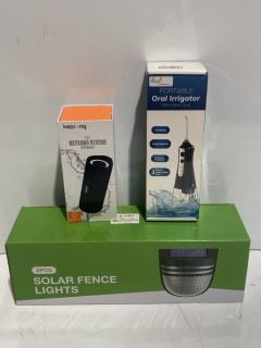 BOX OF ITEMS TO INCLUDE 6PCS SOLAR FENCE LIGHTS