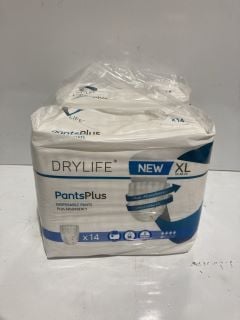 BOX OF ITEMS TO INCLUDE DRY LIFE PANTS PLUS X14