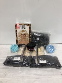 BOX OF ITEMS TO INCLUDE SMIFFYS FOXY WIG