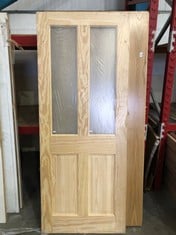 OVERSIZED PALLET OF DOORS TO INCLUDE BROWN WOODEN INTERIOR DOOR 198X76CM : LOCATION - BACK RACK(COLLECTION OR OPTIONAL DELIVERY AVAILABLE)