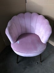 PINK VELVET CHAIR: LOCATION - FLOOR(COLLECTION OR OPTIONAL DELIVERY AVAILABLE)