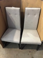 2 X GREY DINING CHAIRS: LOCATION - FLOOR(COLLECTION OR OPTIONAL DELIVERY AVAILABLE)