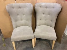 2 X GREY DINING CHAIRS: LOCATION - FLOOR(COLLECTION OR OPTIONAL DELIVERY AVAILABLE)