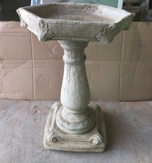 GOTHIC BIRD BATH WITH HEXAGONAL TOP - COLLECTION ONLY - LOCATION FLOOR