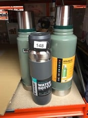 QUANTITY OF ITEMS TO INCLUDE STANLEY QUICK FLIP STAINLESS STEEL WATER BOTTLE 1.06L - KEEPS COLD FOR 18 HOURS - KEEPS HOT FOR 7 HOURS - LEAKPROOF - BPA-FREE THERMOS - DISHWASHER SAFE - CUP HOLDER COMP