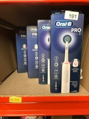 QUANTITY OF ITEMS TO INCLUDE ORAL-B PRO 3 ELECTRIC TOOTHBRUSHES FOR ADULTS, GIFTS FOR WOMEN / MEN, 1 CROSS ACTION TOOTHBRUSH HEAD & TRAVEL CASE, 3 MODES WITH TEETH WHITENING,  3500, BLACK, ORAL B: LO