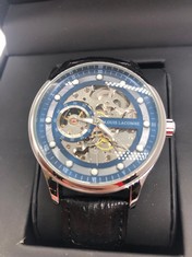 MENS LOUIS LACOMBE WATCH-MULTI FUNCTION DIAL-HIGH QUALITY STRAO-GIFT BOX-EST £380: LOCATION - A RACK