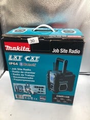 MAKITA DMR108 SITE RADIO WITH BLUETOOTH AND MOBILE USB CHARGING SOCK - BLUE (4-PIECE).: LOCATION - A RACK