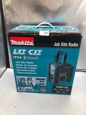 MAKITA DMR108 SITE RADIO WITH BLUETOOTH AND MOBILE USB CHARGING SOCK - BLUE (4-PIECE).: LOCATION - A RACK