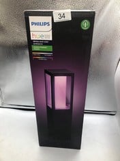 PHILIPS HUE IMPRESS WHITE AND COLOUR AMBIANCE LED SMART OUTDOOR PEDESTAL LIGHT [REGULAR] WORKS WITH ALEXA, GOOGLE ASSISTANT AND APPLE HOMEKIT.: LOCATION - A RACK