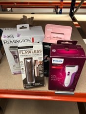 QUANTITY OF HEALTH & BEAUTY ITEMS TO INCLUDE PHILIPS SATINSHAVE ESSENTIAL WET AND DRY ELECTRIC SHAVER (MODEL HP6341/00): LOCATION - E RACK