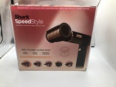 SHARK SPEEDSTYLE IONIC HAIR DRYER & STYLER WITH RAPIDGLOSS FINISH WITH STORAGE BAG & HAIR CLIPS, 5 STYLERS, FOR ALL HAIR TYPES, ULTRA FAST DRYING, SMOOTHS FLYAWAYS, NO HEAT DAMAGE, BLACK/COPPER.: LOC