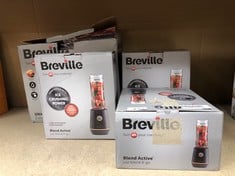 QUANTITY OF KITCHEN & APPLIANCES ITEMS TO INCLUDE BREVILLE BLEND ACTIVE PERSONAL BLENDER & SMOOTHIE MAKER | 350W | 1 PORTABLE BLEND ACTIVE BOTTLE (600ML) | LEAK PROOF LID | BLACK & GOLD [VBL251]: LOC