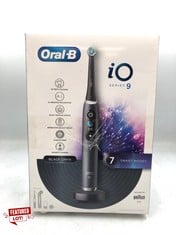 ORAL-B IO9 ELECTRIC TOOTHBRUSHES FOR ADULTS, APP CONNECTED HANDLE, 1 TOOTHBRUSH HEAD & CHARGING TRAVEL CASE, 7 MODES WITH TEETH WHITENING, 2 PIN UK PLUG, BLACK.: LOCATION - TOP 50 RACK