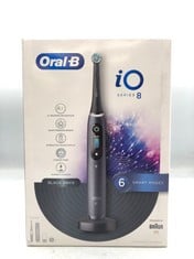 ORAL-B IO8 ELECTRIC TOOTHBRUSHES FOR ADULTS, APP CONNECTED HANDLE, 1 TOOTHBRUSH HEAD & TRAVEL CASE, 6 MODES WITH TEETH WHITENING, 2 PIN UK PLUG, BLACK.: LOCATION - TOP 50 RACK