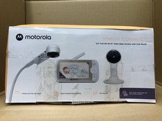 MOTOROLA NURSERY VM65X CONNECT - HALO VIDEO BABY MONITOR WITH CRIB HOLDER - 5 INCH PARENT UNIT AND WIFI APP - FLEXIBLE MAGNETIC CAMERA MOUNT, WHITE.: LOCATION - C RACK