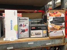 QUANTITY OF KITCHEN & APPLIANCES ITEMS TO INCLUDE BREVILLE BLEND ACTIVE PERSONAL BLENDER & SMOOTHIE MAKER | 350W | 1 PORTABLE BLEND ACTIVE BOTTLE (600ML) | LEAK PROOF LID | BLACK & GOLD [VBL251]:: LO