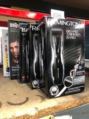 QUANTITY OF HEALTH & BEAUTY ITEMS TO INCLUDE REMINGTON BARBA BEARD TRIMMER (ADVANCED CERAMIC BLADES, POP-UP DETAIL TRIMMER, ADJUSTABLE ZOOM WHEEL, 9 LENGTH SETTINGS, COMB ATTACHMENT, CORD OR CORDLESS