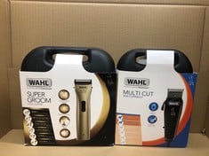 QUANTITY OF PET PRODUCTS ITEMS TO INCLUDE WAHL DOG CLIPPERS, SUPERGROOM PREMIUM DOG GROOMING KIT, FULL COAT DOG CLIPPERS FOR ALL COAT TYPES, LOW NOISE CORDLESS PET CLIPPERS, CHROME, ONE SIZE: LOCATIO