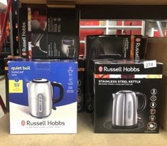 QUANTITY OF KITCHEN & APPLIANCES ITEMS TO INCLUDE RUSSELL HOBBS BRUSHED STAINLESS STEEL & BLACK ELECTRIC 1.7L CORDLESS KETTLE (FAST BOIL 3KW, REMOVABLE WASHABLE ANTI-SCALE FILTER, PUSH TO OPEN LID, P