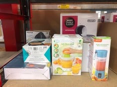 QUANTITY OF KITCHEN & APPLIANCES ITEMS TO INCLUDE NOSTALGIA MSAND 5MG MY MINI PERSONAL SANDWICH MAKER PIZZA POCKETS, QUESADILLAS, BREAKFAST, PANINIS, MINI, MINT GREEN: LOCATION - D RACK