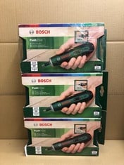 QUANTITY OF  ITEMS TO INCLUDE BOSCH HOME AND GARDEN CORDLESS SCREWDRIVER PUSHDRIVE (3.6 VOLT, 32 BITS, IN STORAGE BOX): LOCATION - D RACK