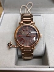 QUANTITY OF  ITEMS TO INCLUDE VIVIENNE WESTWOOD MOTHER ORB LADIES QUARTZ WATCH WITH BROWN MOP DIAL & ROSE GOLD STAINLESS STEEL BRACELET VV006PBRRS: LOCATION - D RACK