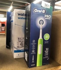 QUANTITY OF HEALTH & BEAUTY ITEMS TO INCLUDE ORAL-B PRO JUNIOR KIDS ELECTRIC TOOTHBRUSH, 1 TOOTHBRUSH HEAD, 3 MODES WITH KID-FRIENDLY SENSITIVE MODE, FOR AGES 6+, 2 PIN UK PLUG, GREEN: LOCATION - D R