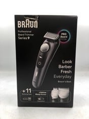 BRAUN BEARD TRIMMER SERIES 9 BT9441, BEARD TRIMMER MEN RECHARGEABLE, TRIMMER WITH BARBER TOOLS AND 180-MIN RUNTIME, HAIR AND BEARD TRIMMERS FOR MEN, BLACK.: LOCATION - TOP 50 RACK