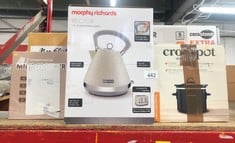 QUANTITY OF KITCHEN & APPLIANCES ITEMS TO INCLUDE MORPHY RICHARDS VECTOR PYRAMID KETTLE, 1.5L, 3KW RAPID BOIL, ANTI LIMESCALE FILTER, BOIL DRY PROTECTION, WATER WINDOW, PULL RING REMOVABLE LID, 360 C