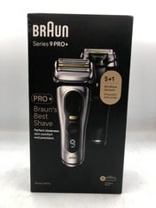 BRAUN SERIES 9 PRO ELECTRIC SHAVER WITH 3+1 HEAD, PROLIFT TRIMMER, CHARGING STAND & TRAVEL CASE, SONIC TECHNOLOGY, UK 2 PIN PLUG, 9417S.: LOCATION - TOP 50 RACK