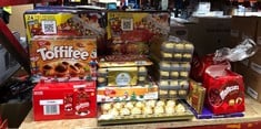 QUANTITY OF FOOD & DRINK ITEMS TO INCLUDE TOFFIFEE 48PCK: LOCATION - F RACK