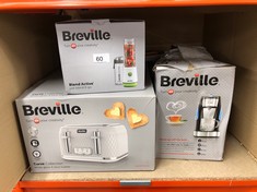 QUANTITY OF KITCHEN & APPLIANCES ITEMS TO INCLUDE BREVILLE BLEND ACTIVE PERSONAL BLENDER & SMOOTHIE MAKER | 350W | 2 PORTABLE BLEND ACTIVE BOTTLES (600ML) | LEAK PROOF LIDS | WHITE & GREEN [VBL246]: